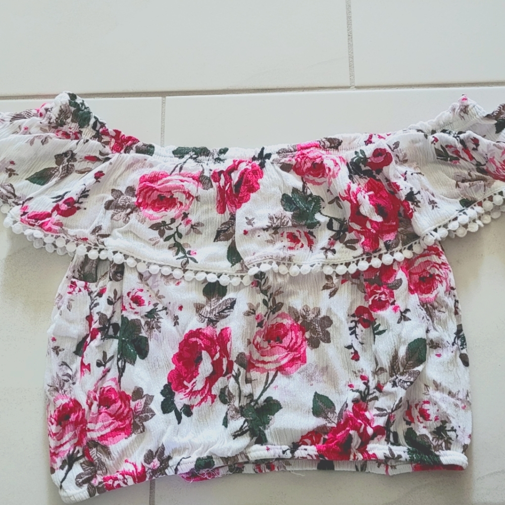 mexican off shoulder crop tops